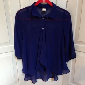 Francesca's Bird Cage Label Blouse Small